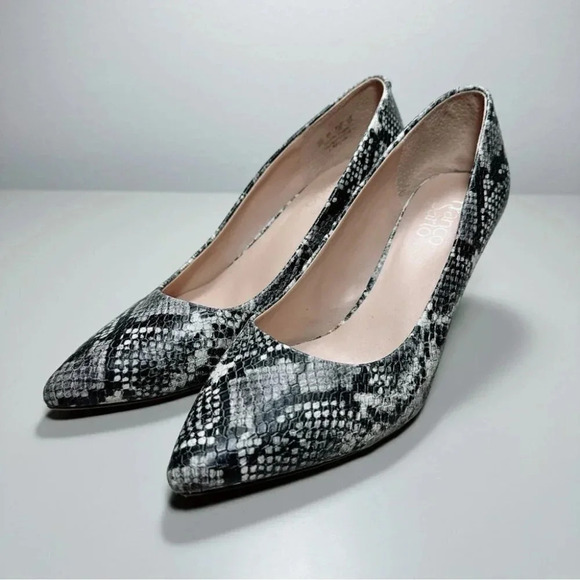 FRANCO SARTO Bellini  Pumps Snake Print Heel Pointed Toe Shoes - Picture 3 of 14